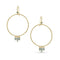 textured open circle with diamond chevron fringe earring, in blue diamonds and yellow gold <span class='visuallyhidden'>Call, text 323-404-2959 for shopping help.</span>
